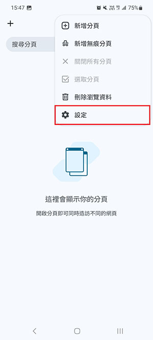 進入 Chrome 設定頁